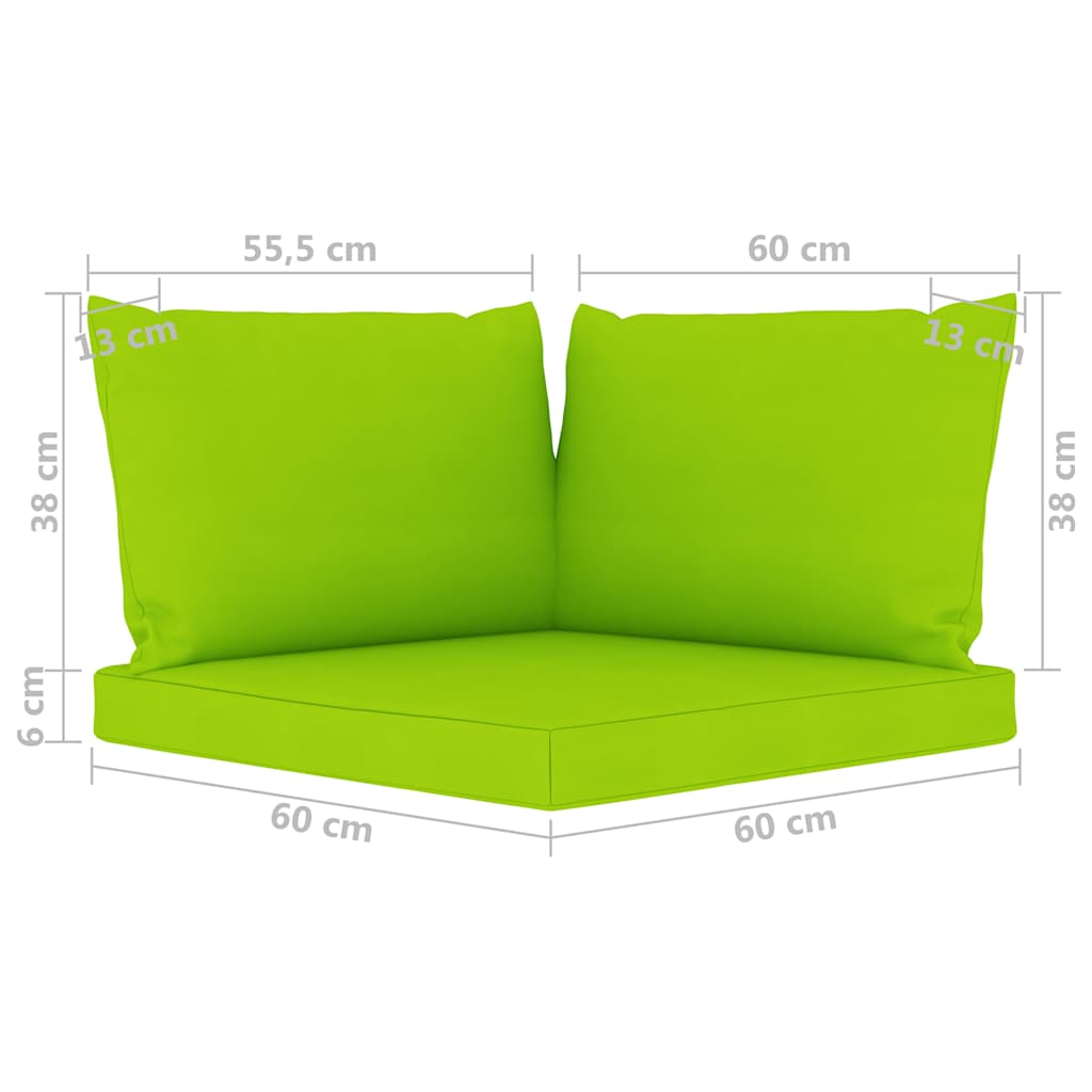 Set Divani da Giardino 6 pz con Cuscini Verde Brillante
