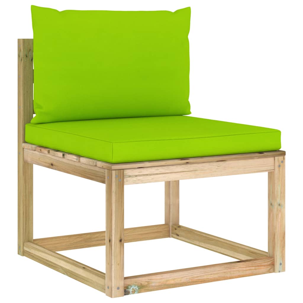 Set Divani da Giardino 6pz con Cuscini Legno di Pino Impregnato