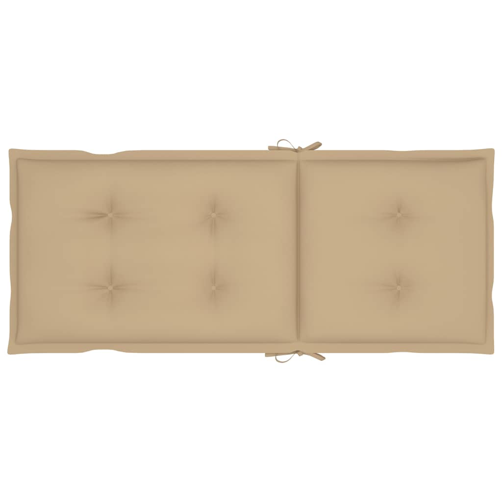 Set di 4 sedie pieghevoli reclinabili con cuscini, in legno massello di acacia.