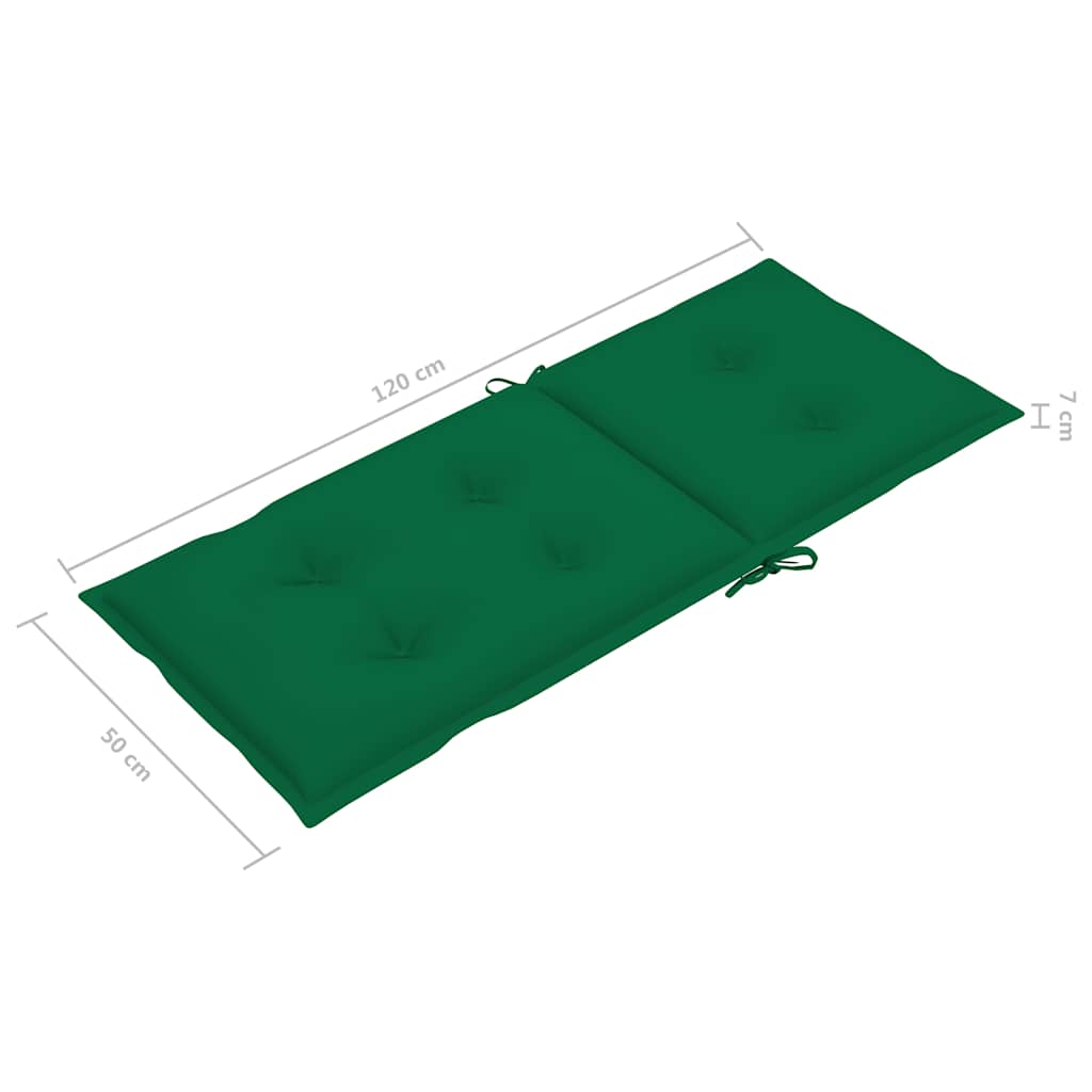 Set di 4 sedie pieghevoli reclinabili con cuscini, in legno massello di acacia.