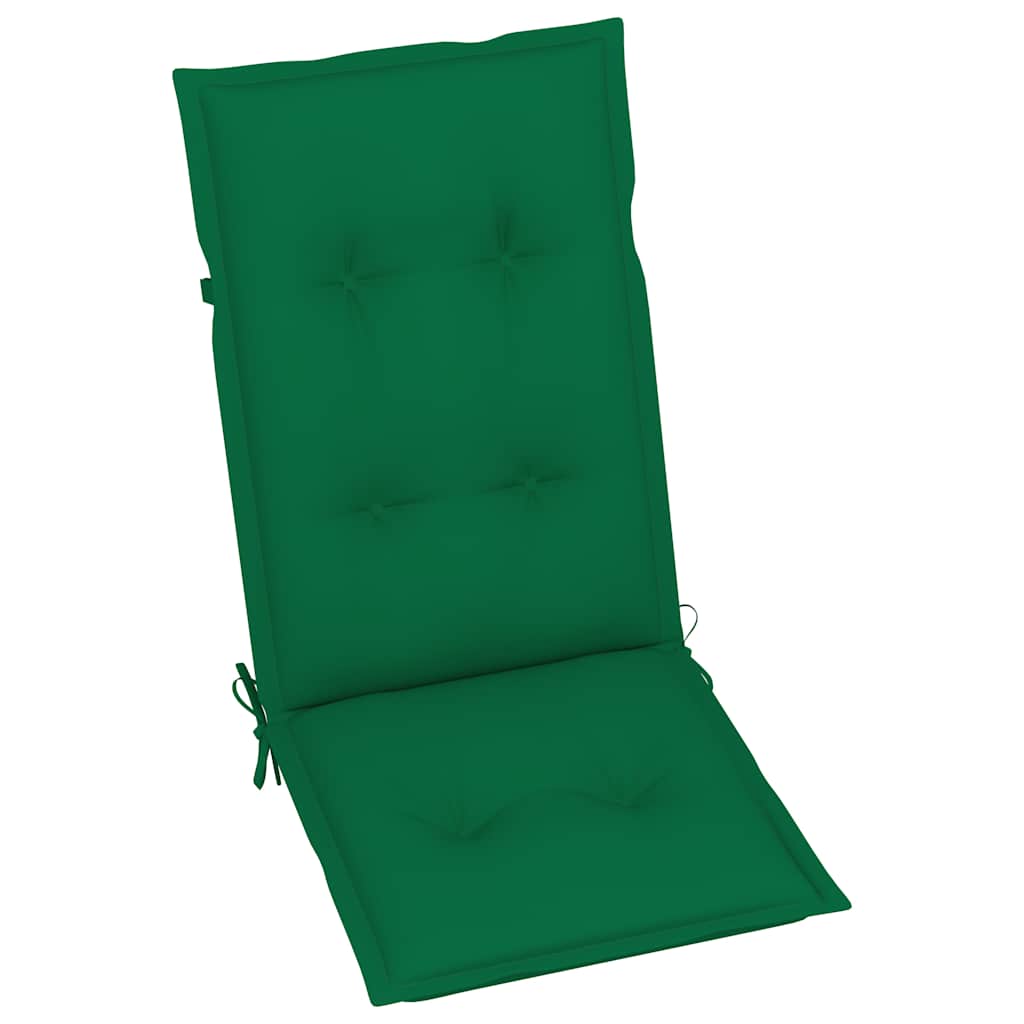 Set di 4 sedie pieghevoli reclinabili con cuscini, in legno massello di acacia.
