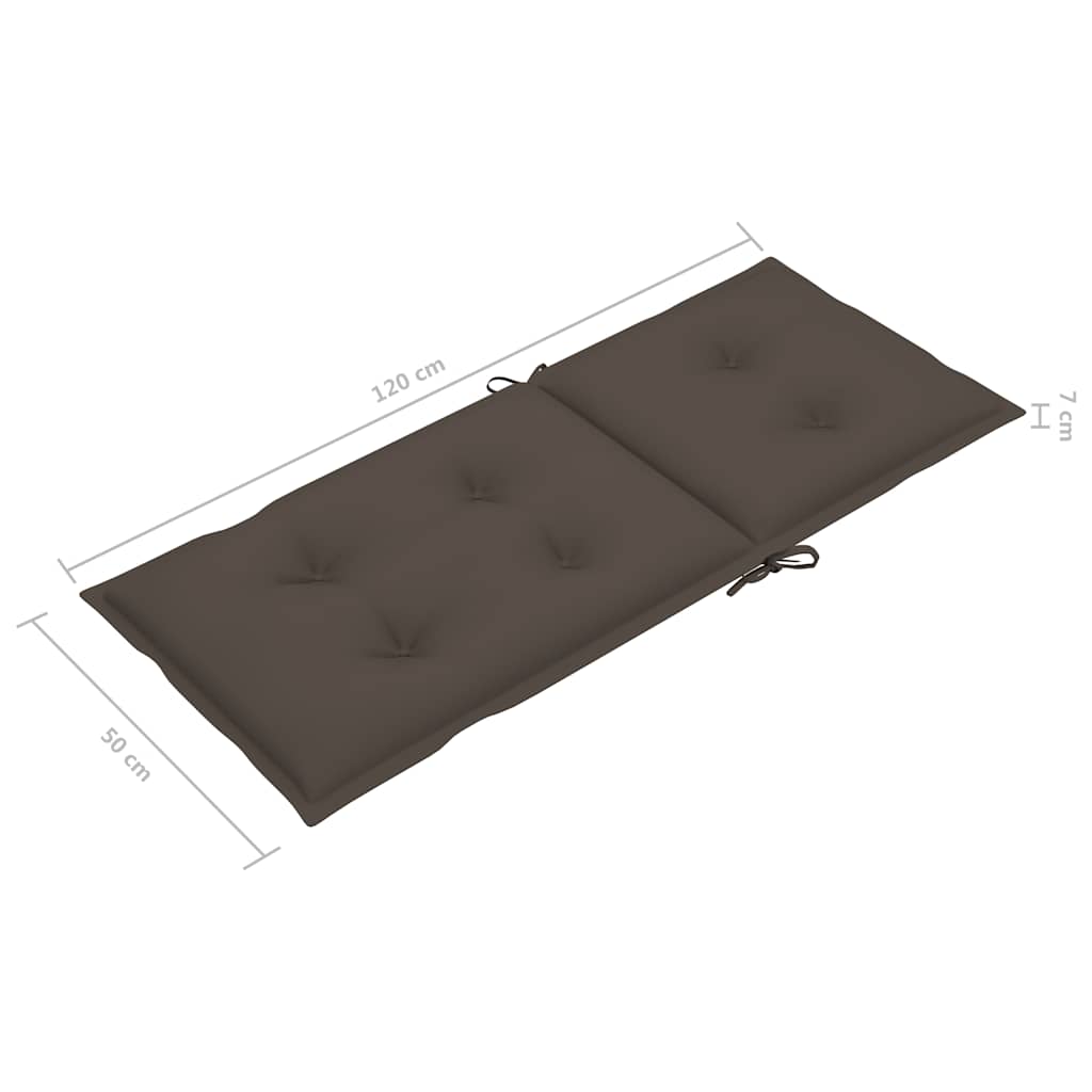 Set di 4 sedie pieghevoli reclinabili con cuscini, in legno massello di acacia.