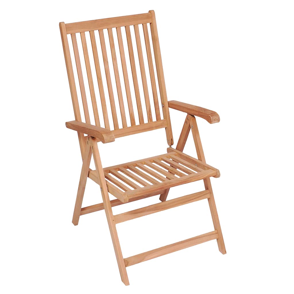 Sedie Reclinabili Pieghevoli 4 pz in Legno Massello di Teak