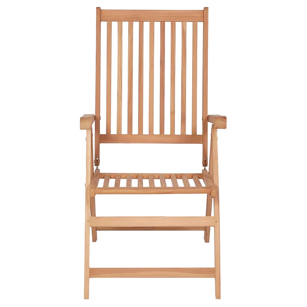 Sedie Reclinabili Pieghevoli 4 pz in Legno Massello di Teak