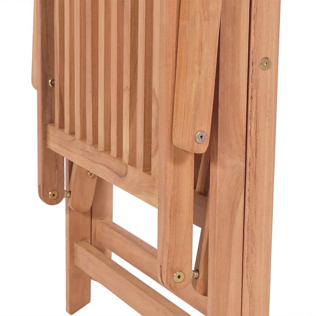 Sedie Reclinabili Pieghevoli 4 pz in Legno Massello di Teak