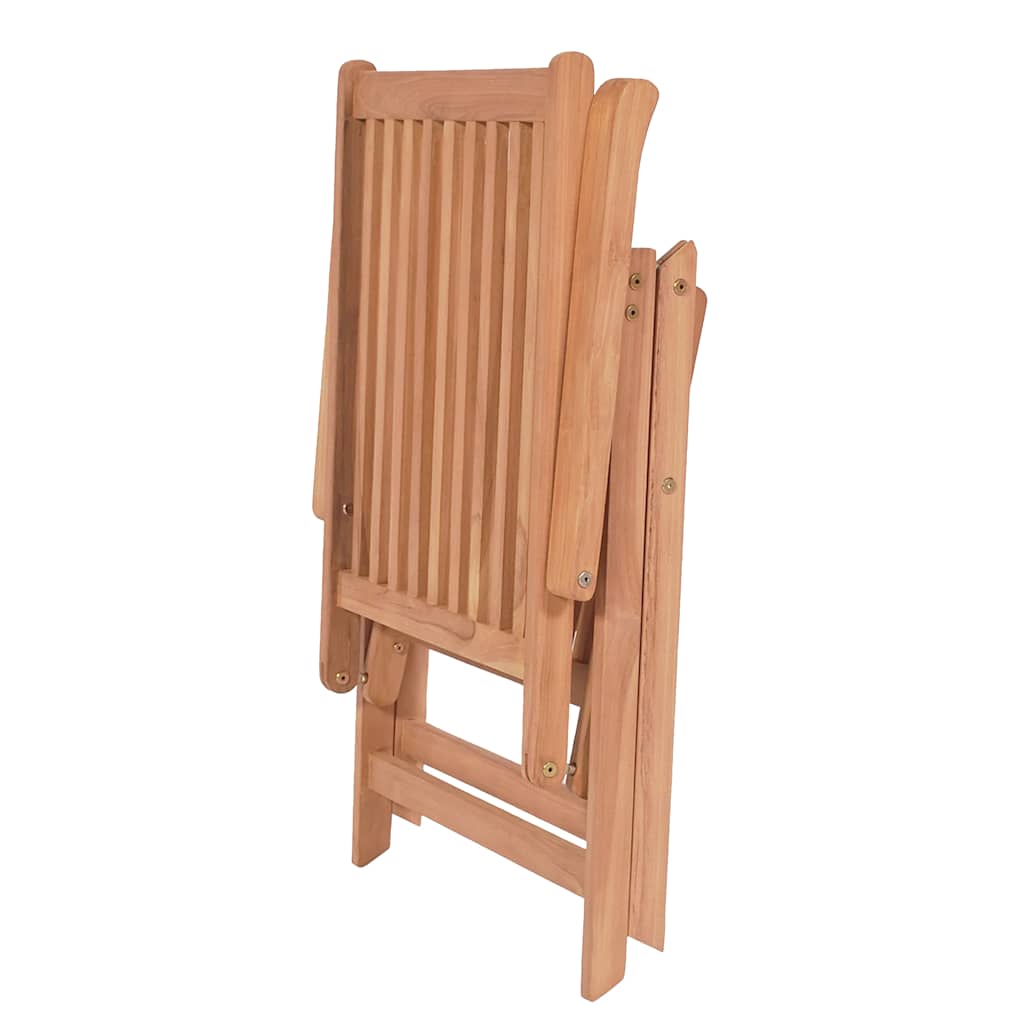 Sedie Reclinabili Pieghevoli 4 pz in Legno Massello di Teak