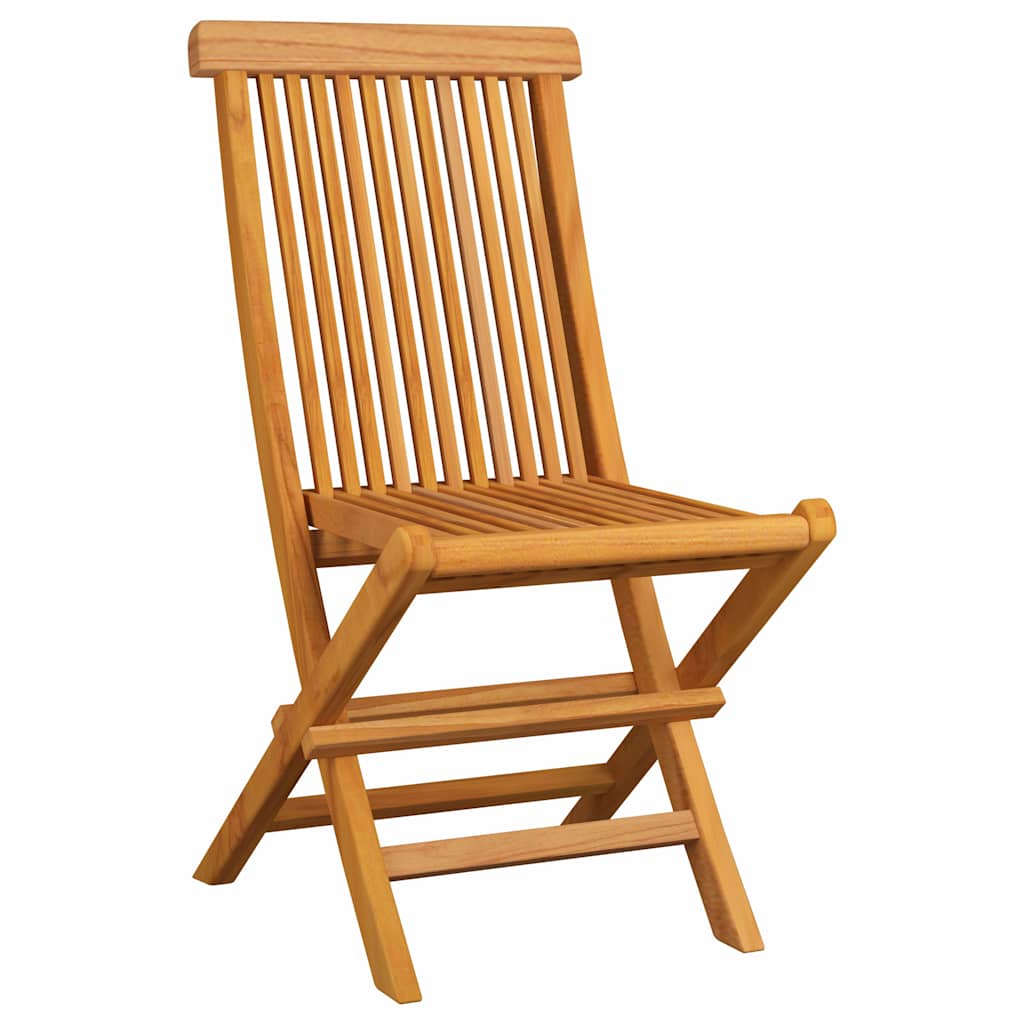 Sedie Pieghevoli con Cuscini Crema 6 pz in Massello di Teak
