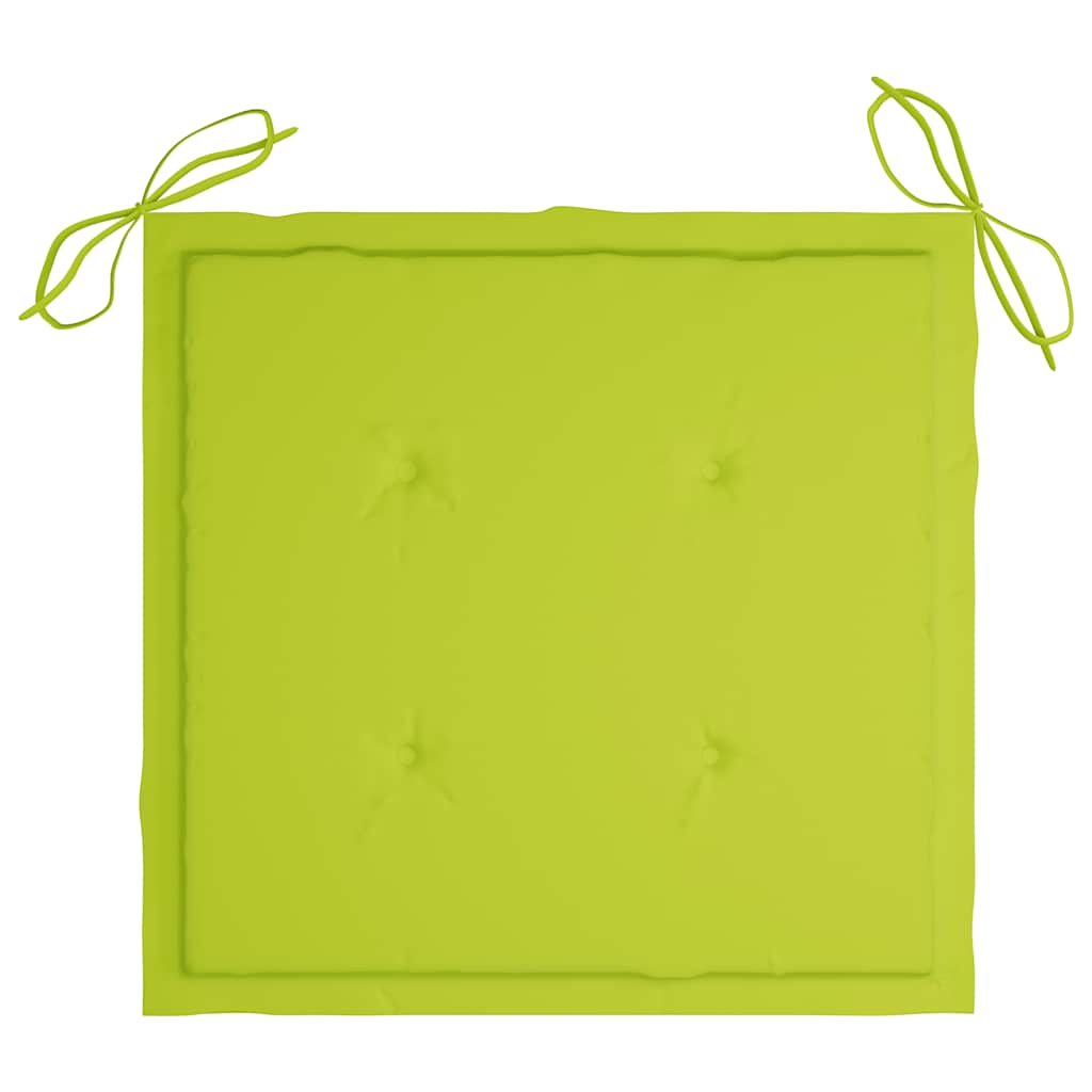 Sedie Pieghevoli Cuscini Verde Brillante 6 pz Massello di Teak