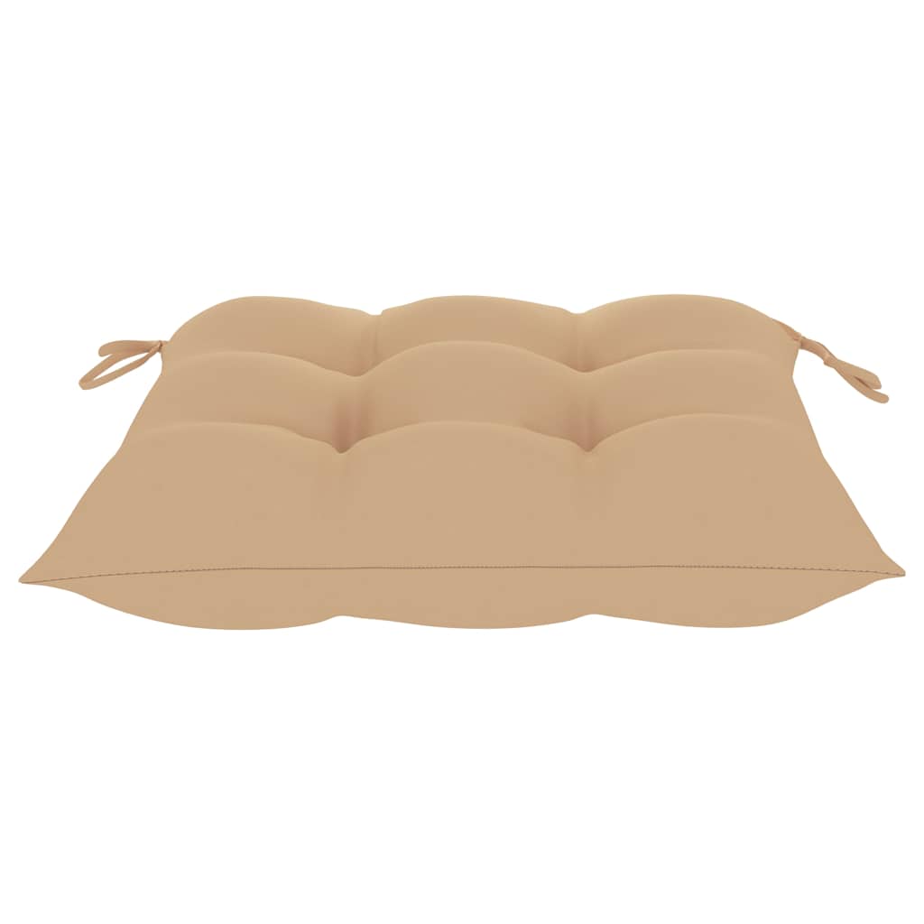 Sedie Pieghevoli con Cuscini Beige 6 pz in Massello di Teak