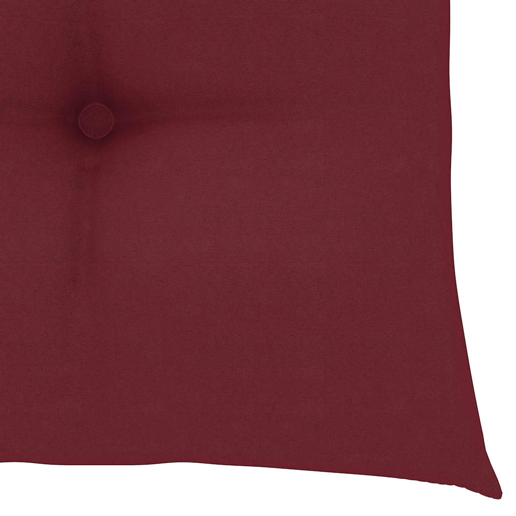 Sedie Pieghevoli con Cuscini Rosso Vino 6 pz Massello di Teak
