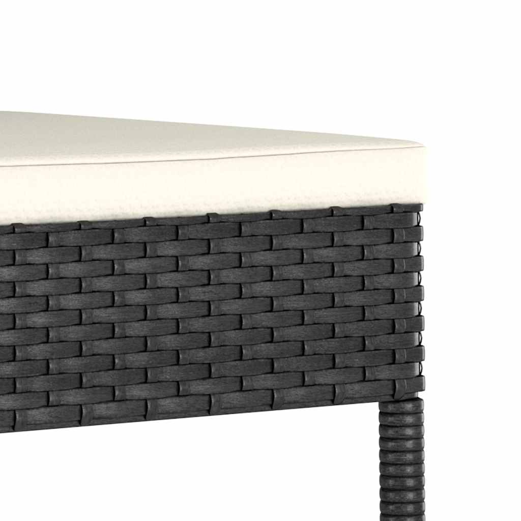 Set da Pranzo da Giardino 7 pz in Polyrattan Nero