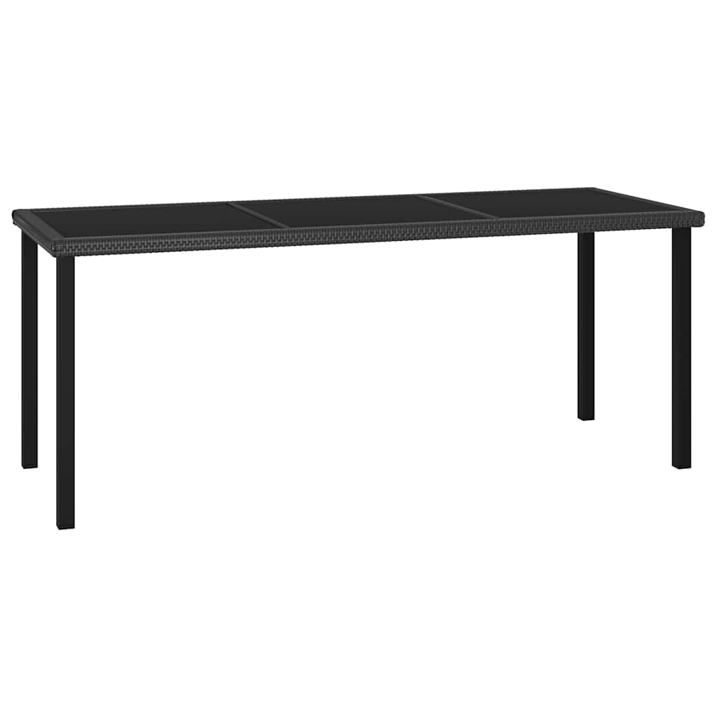 Set da Pranzo da Giardino 7 pz in Polyrattan Nero