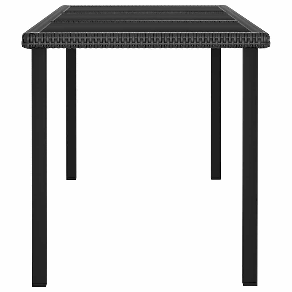 Set da Pranzo da Giardino 7 pz in Polyrattan Nero
