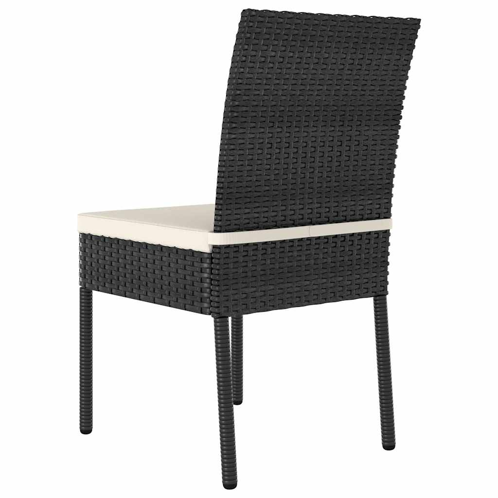 Set da Pranzo da Giardino 9 pz in Polyrattan Nero