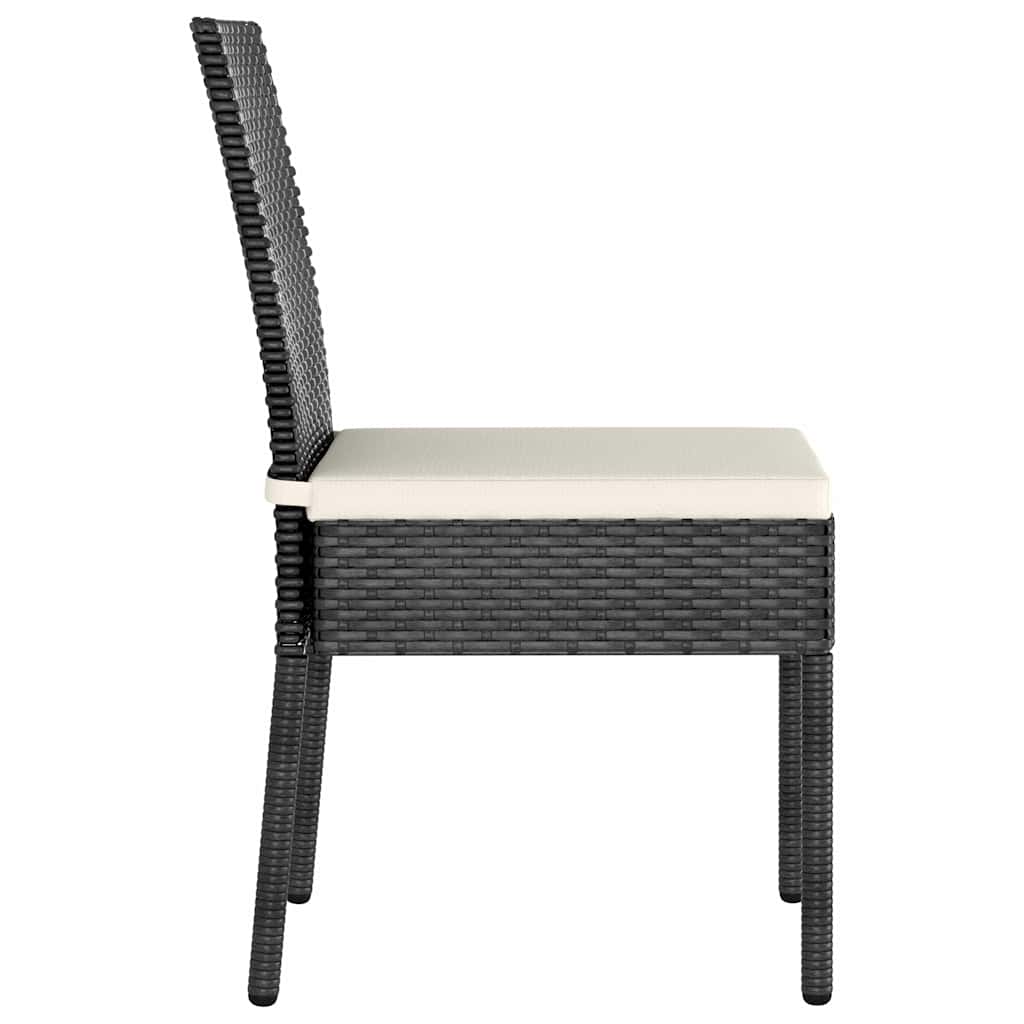 Set da Pranzo da Giardino 9 pz in Polyrattan Nero