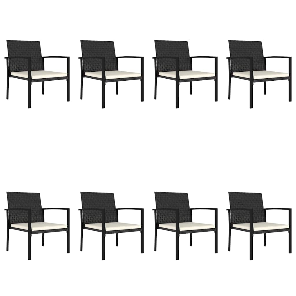 Set da Pranzo da Giardino 9 pz in Polyrattan Nero