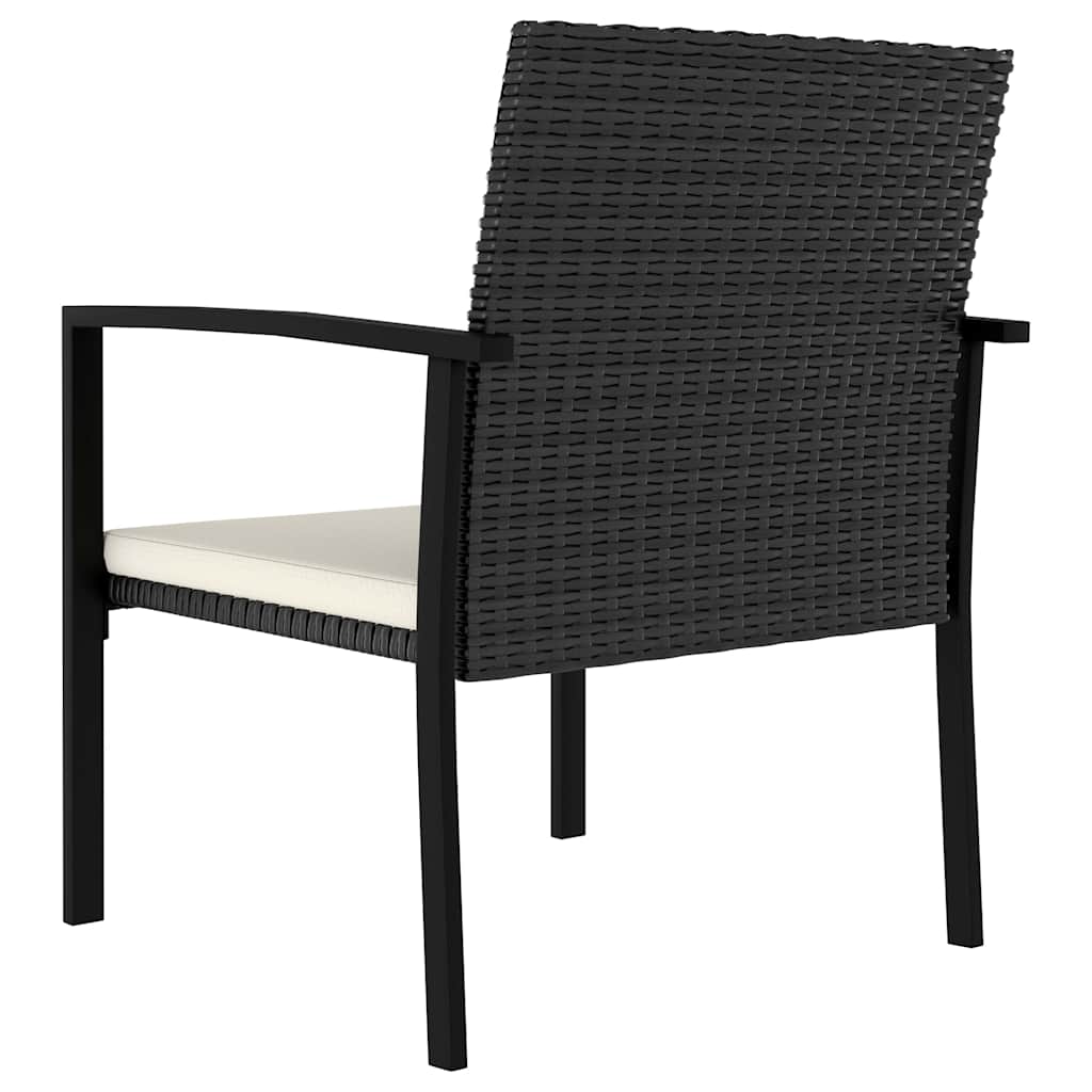 Set da Pranzo da Giardino 9 pz in Polyrattan Nero