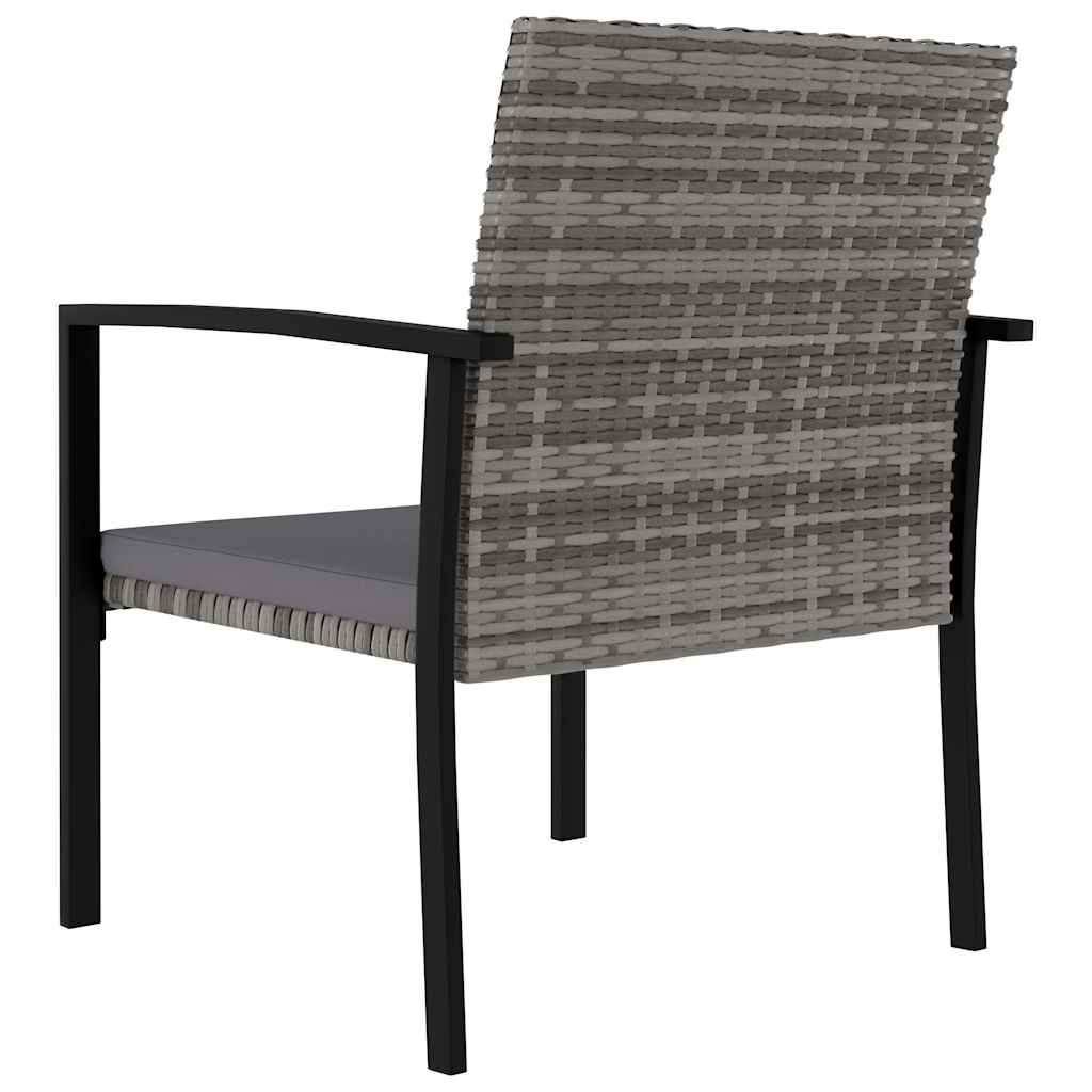 Set da Pranzo da Giardino 9 pz in Polyrattan Grigio