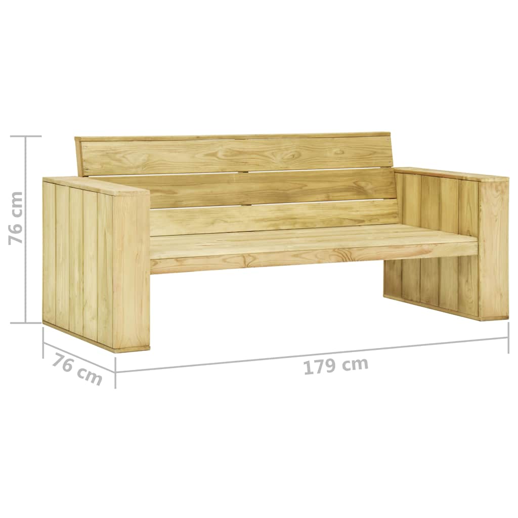 Set Divano da Giardino Pino Impregnato 179 cm con Cuscini Antracite