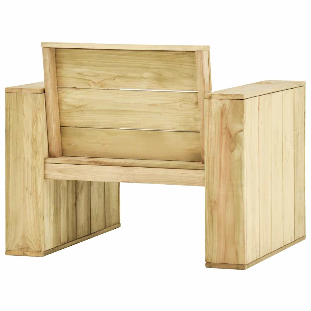 Set Divani da Giardino 3 pz con Cuscini Legno Pino Impregnato
