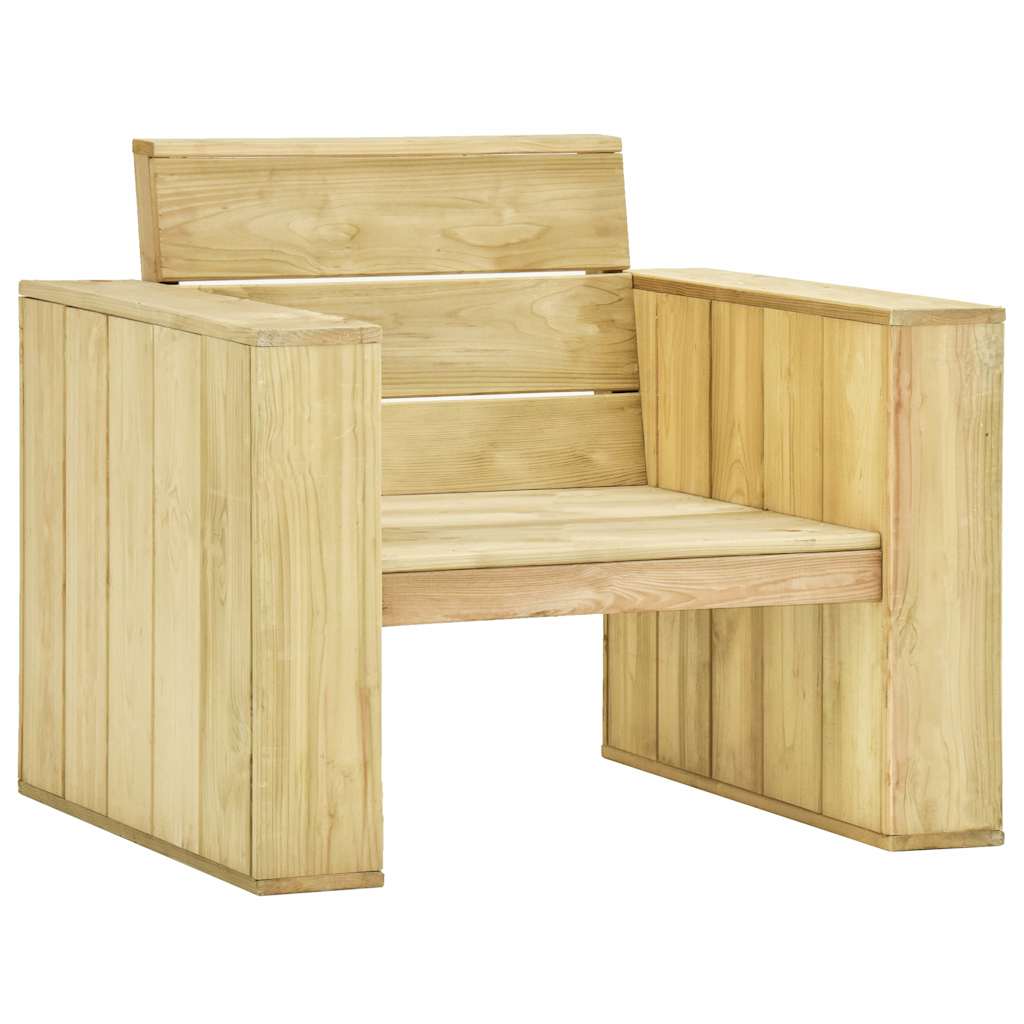 Set Divani da Giardino 3 pz con Cuscini Legno Pino Impregnato