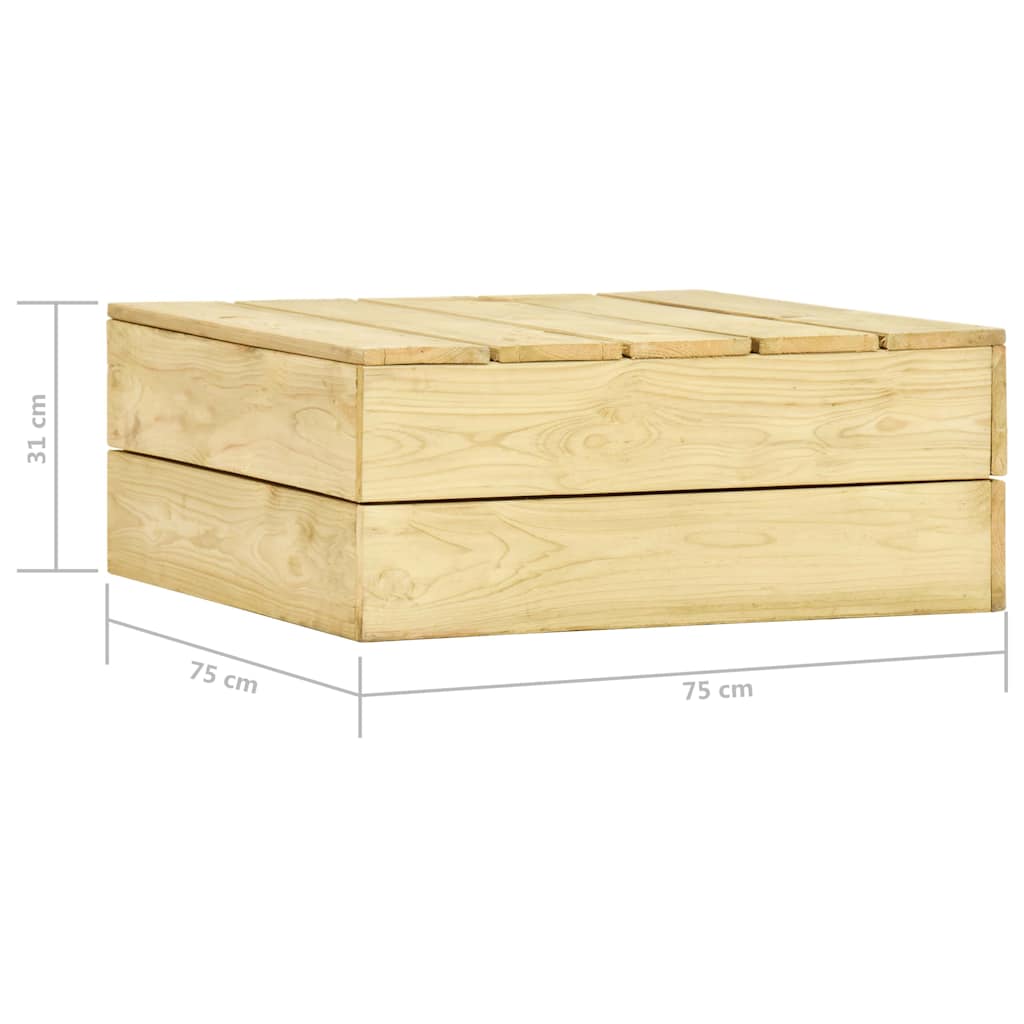 Set Divani da Giardino 3 pz con Cuscini Legno Pino Impregnato