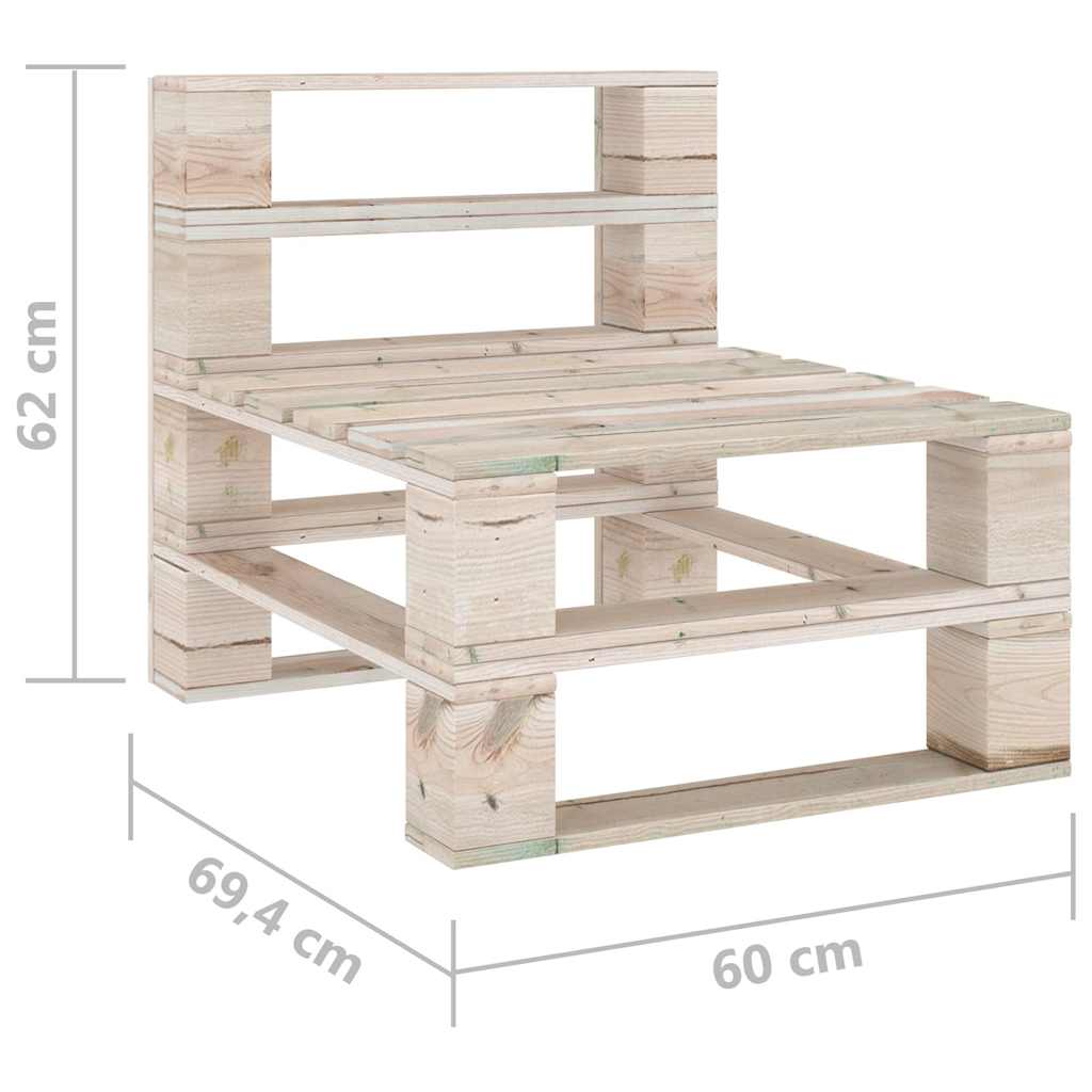 Set Divani da Giardino su Pallet 7 pz in Legno di Pino
