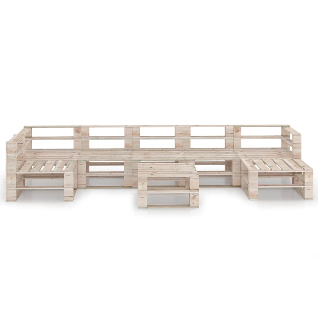 Set Salotto Giardino 8 pz in Pino Impregnato