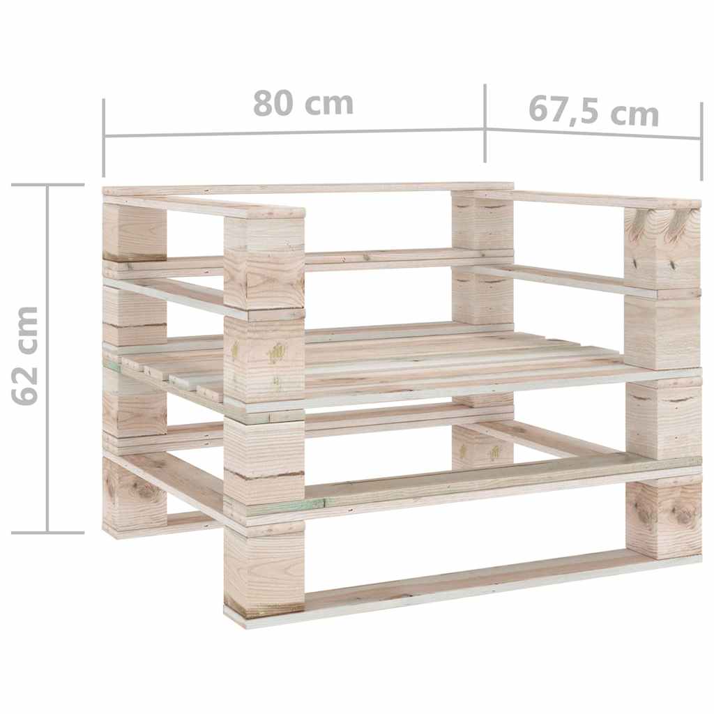 Set Divani da Giardino su Pallet 7 pz in Legno di Pino