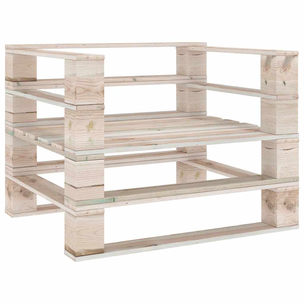Set Divani da Giardino su Pallet 7 pz in Legno di Pino