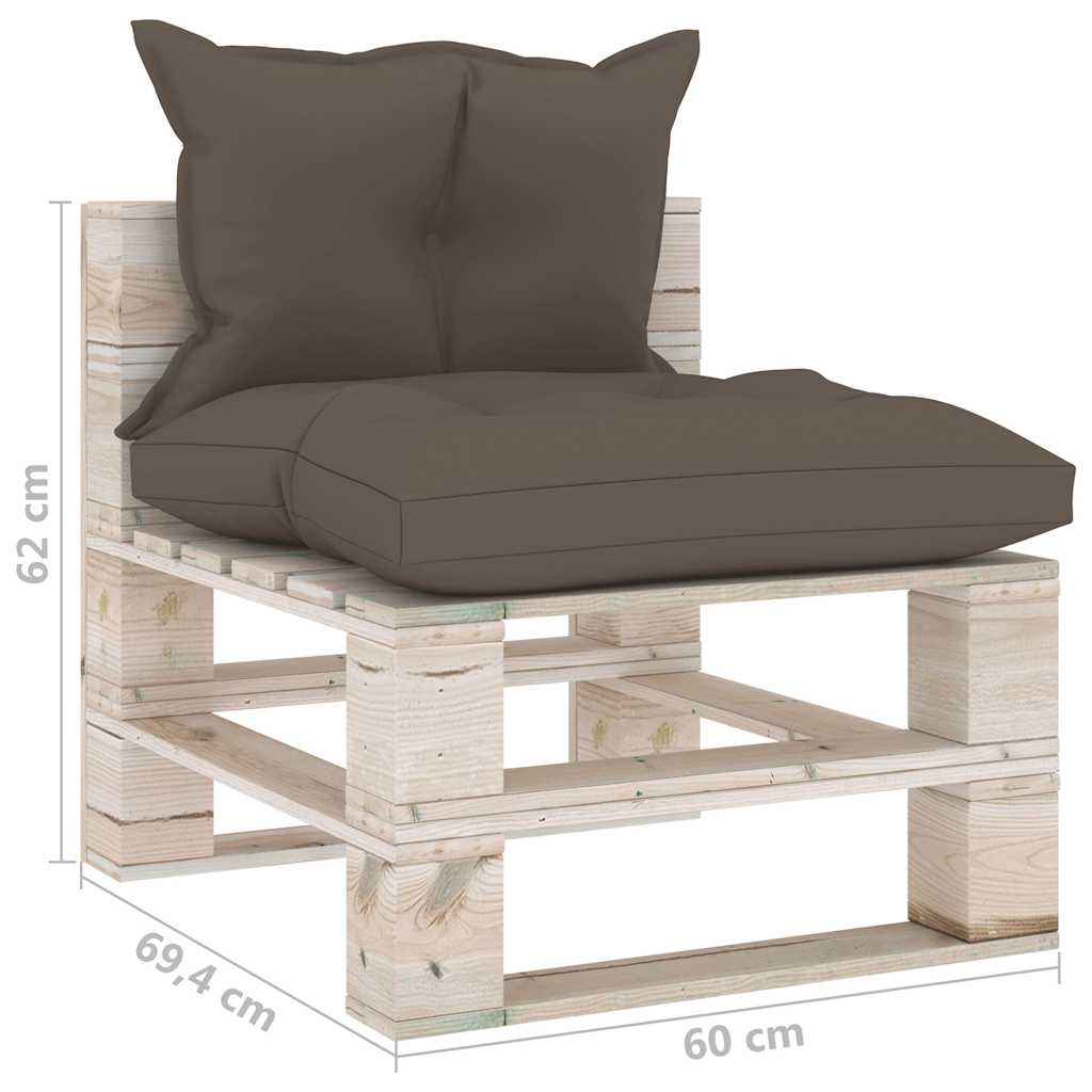 Divano Giardino Pallet a 4 Posti Cuscini in Legno di Pino
