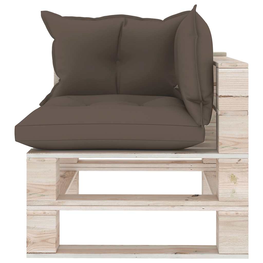 Divano Giardino Pallet a 4 Posti Cuscini in Legno di Pino