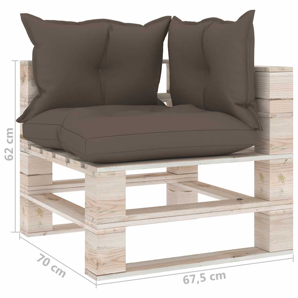 Divano Giardino Pallet a 4 Posti Cuscini in Legno di Pino