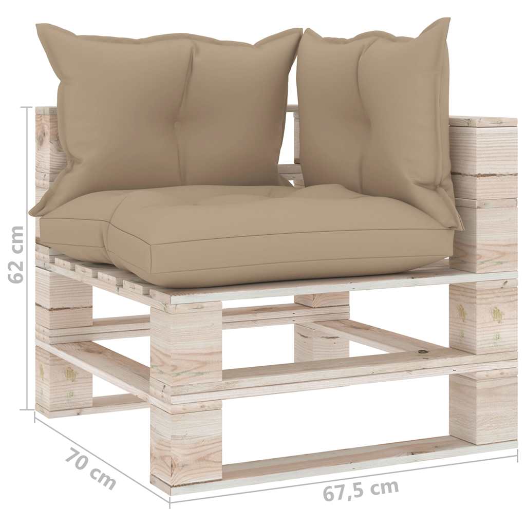 Divano Giardino Pallet a 4 Posti Cuscini in Legno di Pino