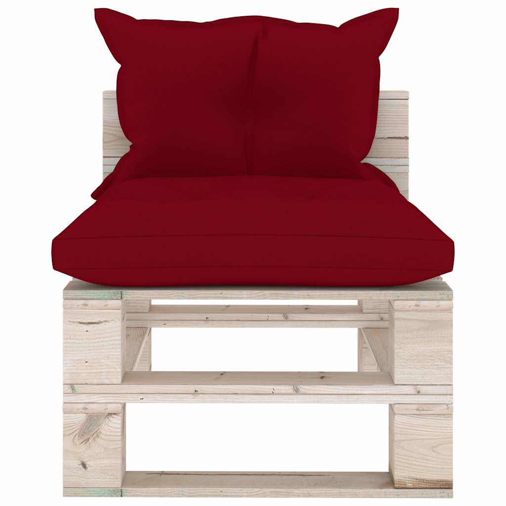 Divano Giardino Pallet a 4 Posti Cuscini in Legno di Pino