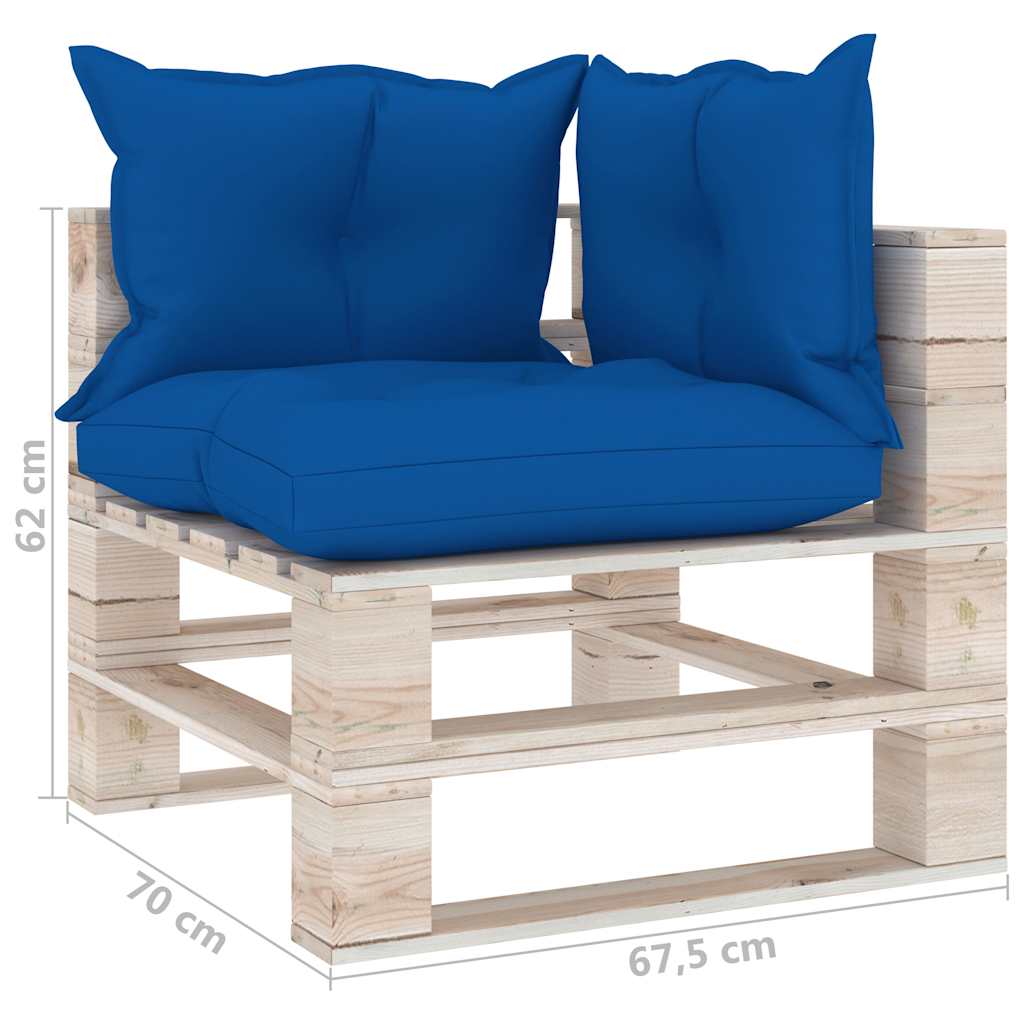 Divano Giardino Pallet a 4 Posti Cuscini in Legno di Pino