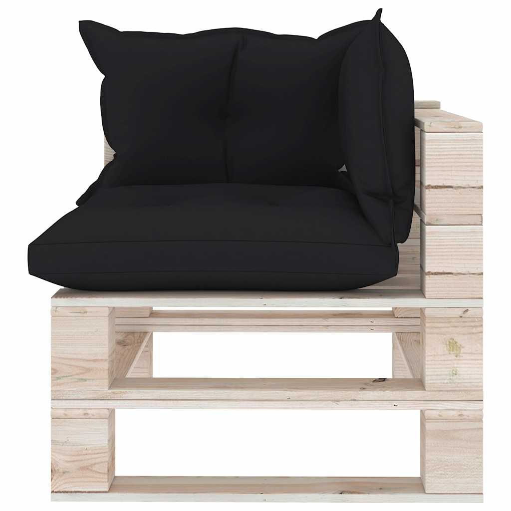 Set Divani da Giardino Pallet 6 pz con Cuscini in Legno di Pino