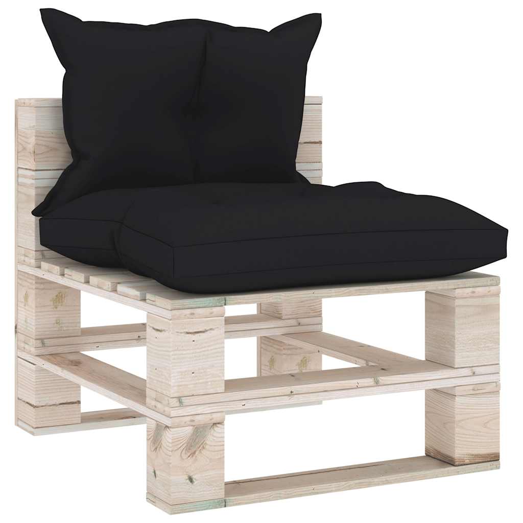 Set Divani da Giardino Pallet 6 pz con Cuscini in Legno di Pino