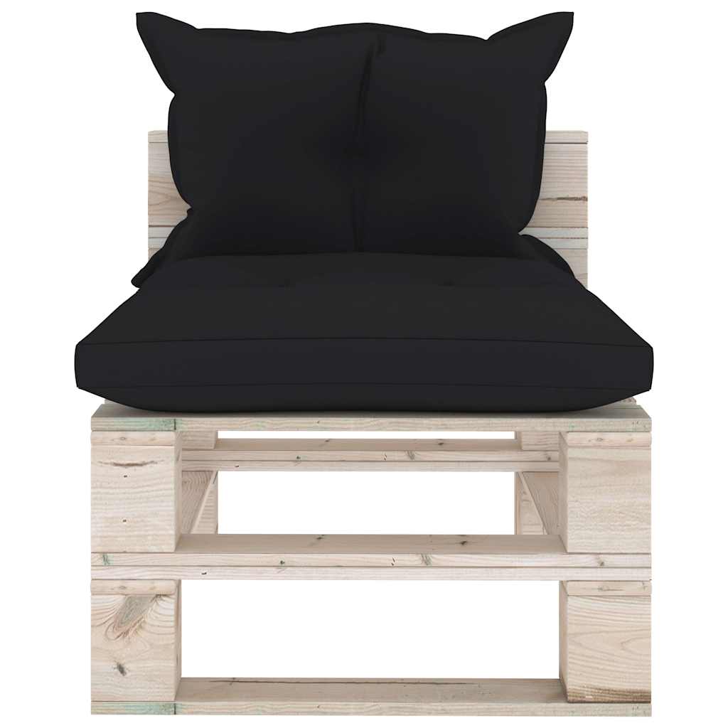 Set Divani da Giardino Pallet 6 pz con Cuscini in Legno di Pino