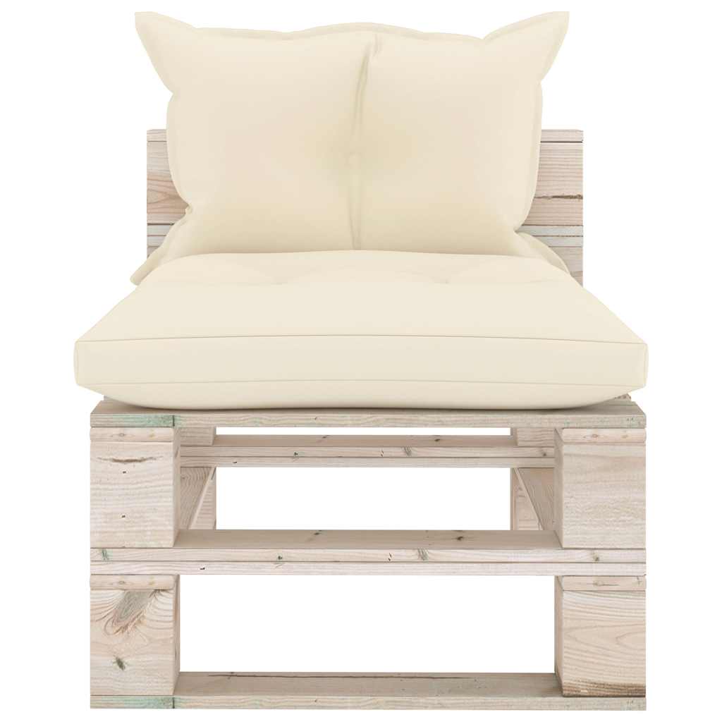 Set Divani da Giardino Pallet 6 pz con Cuscini in Legno di Pino