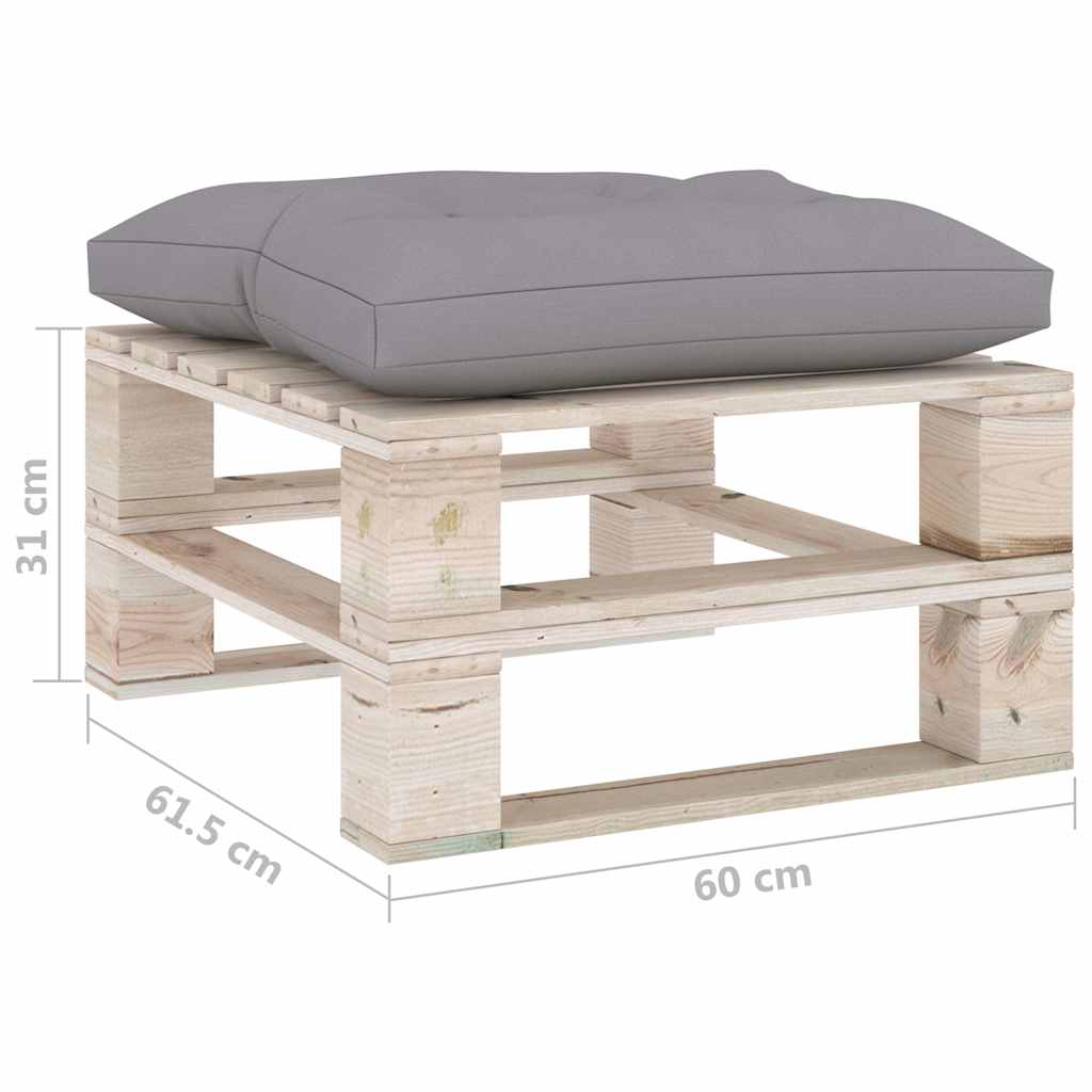 Set Divani da Giardino Pallet 6 pz con Cuscini in Legno di Pino
