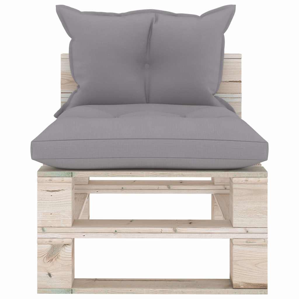 Set Divani da Giardino Pallet 6 pz con Cuscini in Legno di Pino