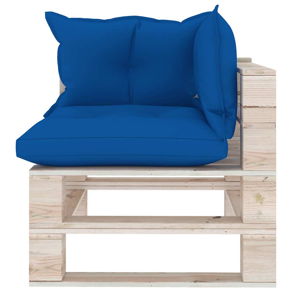 Set Divani da Giardino Pallet 6 pz con Cuscini in Legno di Pino