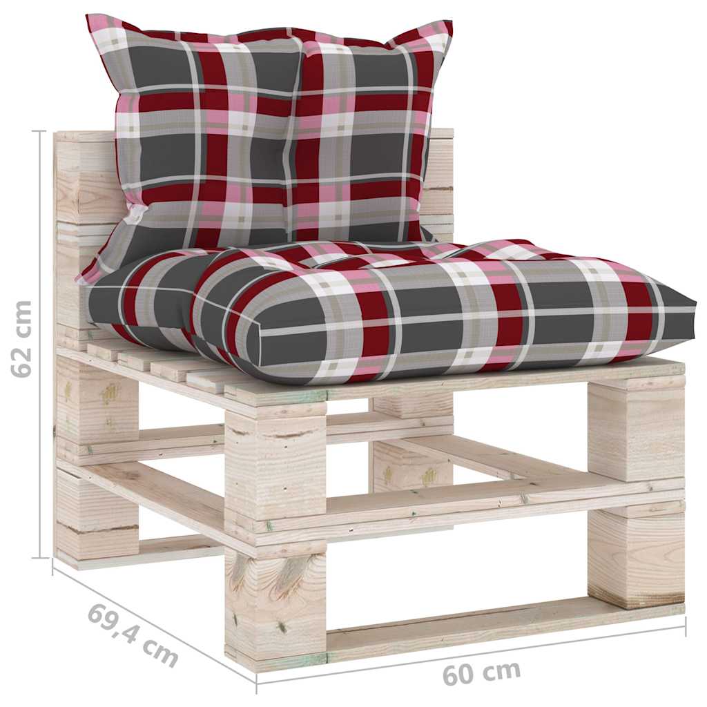 Set Divani da Giardino Pallet 6 pz con Cuscini in Legno di Pino