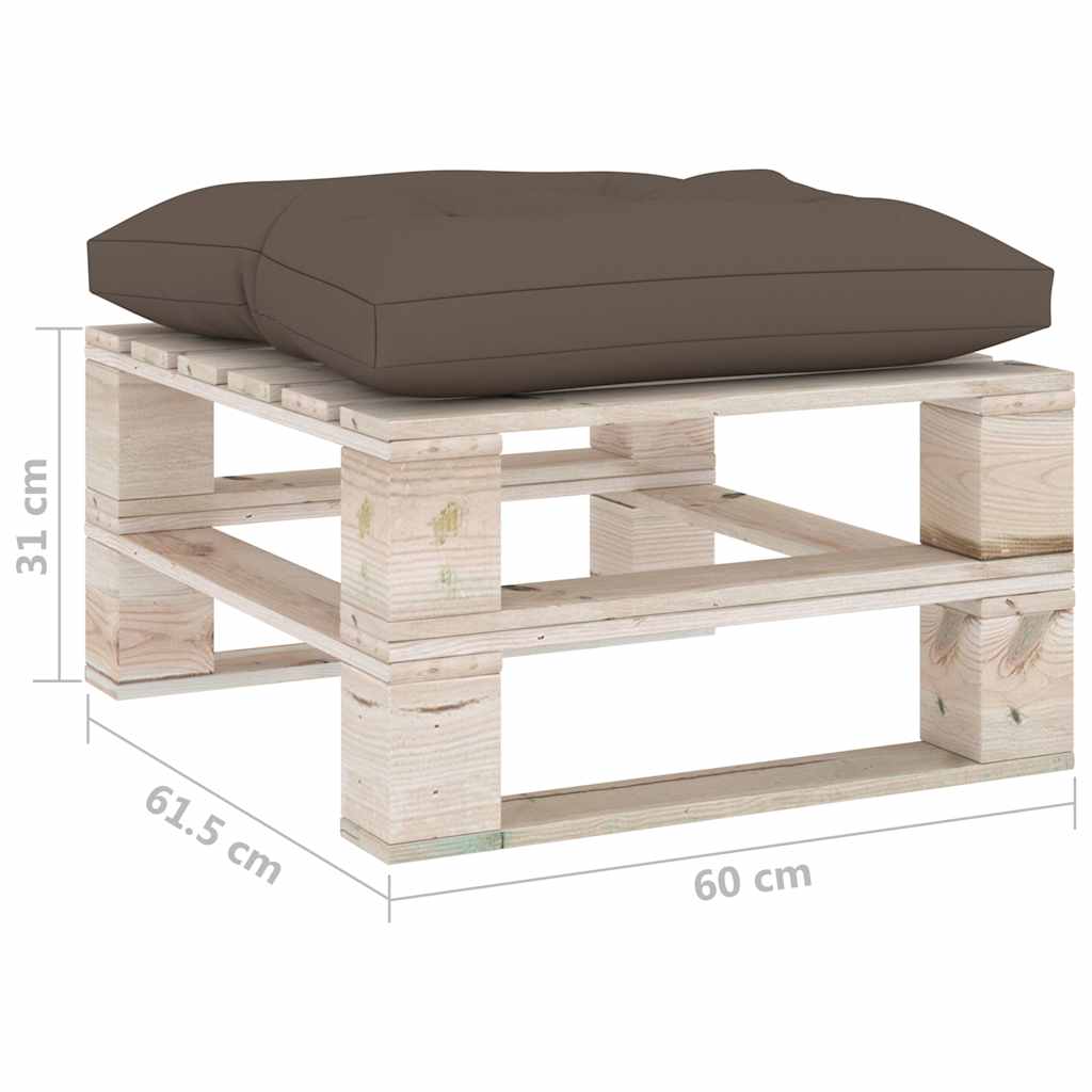 Set Salotto Giardino su Pallet Cuscini 5 pz in Legno di Pino