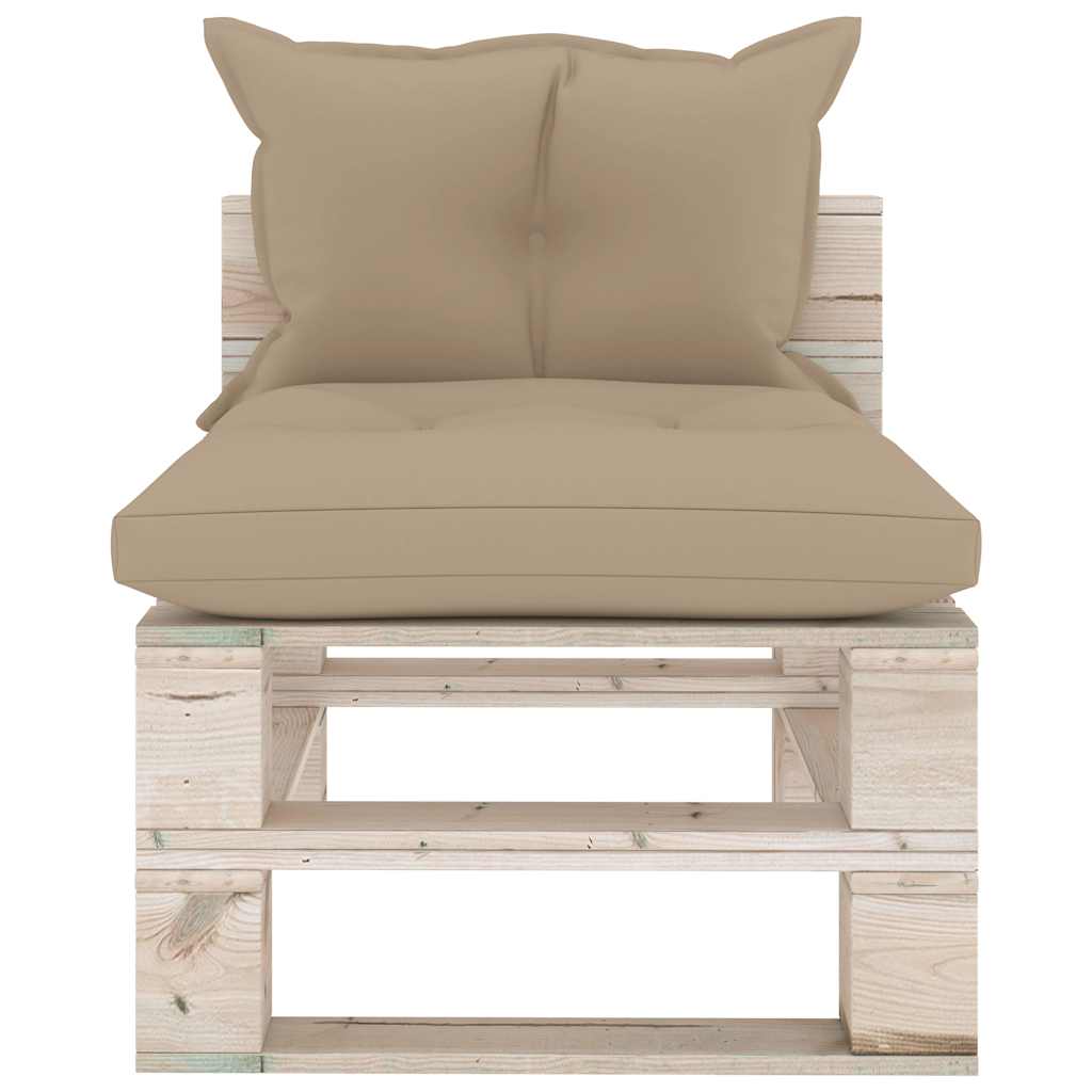 Set Salotto Giardino su Pallet Cuscini 5 pz in Legno di Pino