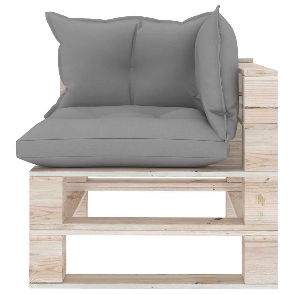 Set Salotto Giardino su Pallet Cuscini 5 pz in Legno di Pino