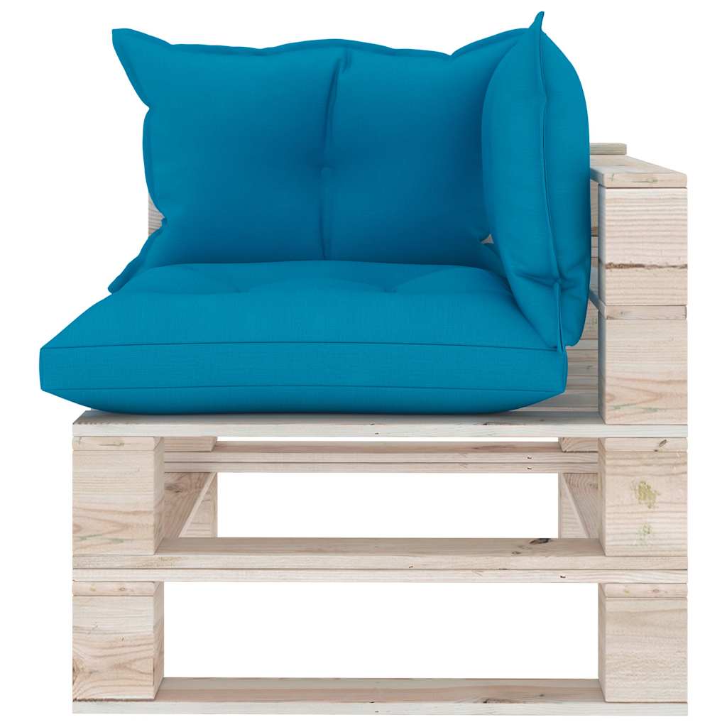 Set Salotto Giardino su Pallet Cuscini 5 pz in Legno di Pino