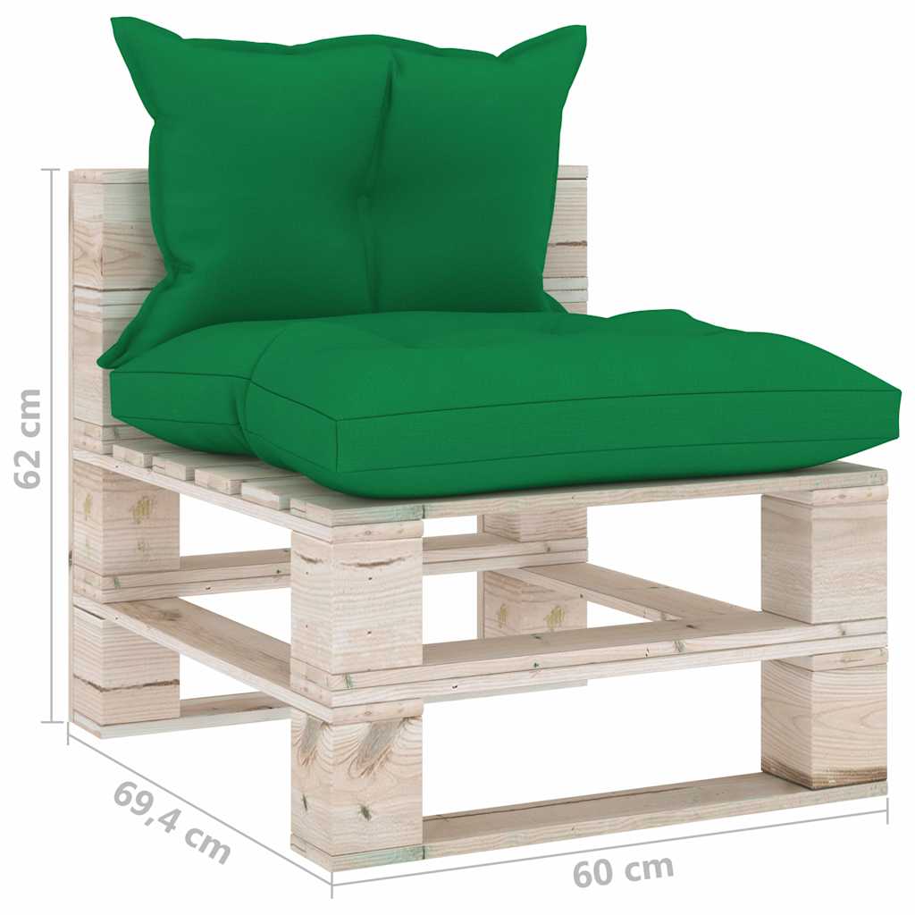 Set Salotto Giardino su Pallet Cuscini 5 pz in Legno di Pino