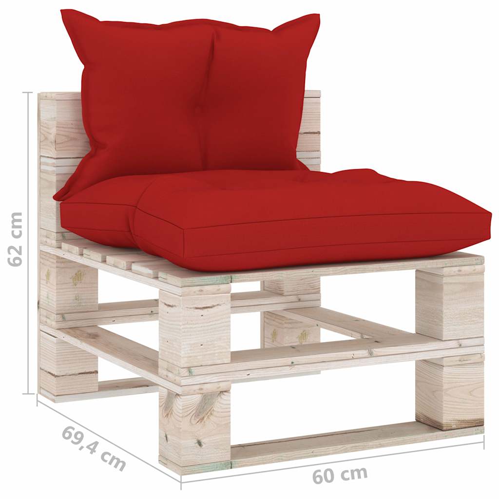 Set Salotto Giardino su Pallet Cuscini 5 pz in Legno di Pino